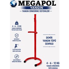 Megapol Yangın Tüpü Sehpası. 4.6.12 kg Uyumlu Yangın Söndürücü Sehpası. Seyyar Yangın Tüpü Ayağı.
