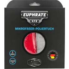 Euphrate Kırmızı / Gri 2'li Cila Bezi | Profesyonel Oto Cila Uygulama ve Parlatma Mikrofiber Bezi
