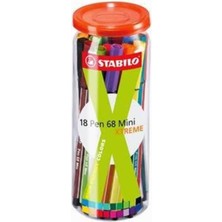 Stabilo Keçeli Kalem 68 Mini, 18'li Xtreme-Kutu ve =