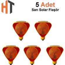 Hayat Trafik Solar Flaşörlü Ledli Lamba Seti Sarı 5 Adet