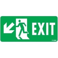 Kaia Life Exit Sol Aşağı Uyarı Levhası 17,5X25 KOD:958