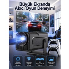 Dunai Çift Kollu Game Box Projeksiyon Cihazı Kumandalı Android Tv Dahili Hoparlör
