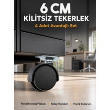 Masa ve Koltuk Için Kilitsiz Tekerlek Seti 6 cm