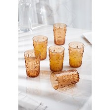 Akrilik Bal 6'lı Kısa Bardak & Su Meşrubat Kahve Yanı Bardağı 400 ml ( Cam Değildir )