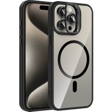 Joko Apple iPhone 15 Pro Max Remim Lensli Magsafe Standlı Kapak - Siyah