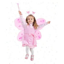 Pembe Kız Seti – 50 cm Kanadı, Taç ve Asa