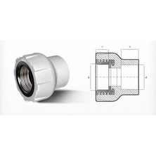 Kaia Life Ege Yıldız Pprc 25X1/2 Dişi Adaptör Gri