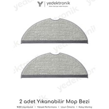 Yedektronik Roborock S8 / S8 Plus / S8 Sonic / S8 Pro Ultra Uyumlu 2'li Yer Mop Bezi Seti | Yüksek Kalite