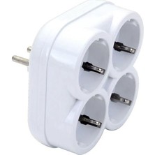 De-Pa 10004 Topraklı 16 Amper 250 Volt Beyaz 4’lü Çok Amaçlı Golyat Priz