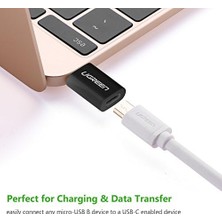 Micro USB To Type-C Dönüştürücü Adaptörü, Siyah