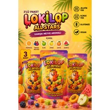 Lokilop All Star 3 Adet x 90G Jelatinsiz Glikozsuz Glutensiz Vegan Ekşi Tatlı Yumuşak Şekerleme