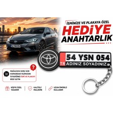 YSN Sounds Toyota Logolu ve Plakalı Anahtarlık , Kişiye Özel - Hediyelik Toyota Araç Plaka Anahtarlık - Plakalık Şeklinde Toyota Anahtarlık
