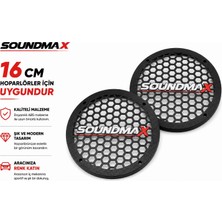 Soundmax 16CM Hoparlör Kapağı - Soundmax Logolu Kaliteli Plastik Midrange Hoparlör Kapak 16 cm - 2 Adet