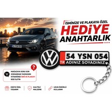 YSN Sounds Volkswagen Logolu ve Plakalı Anahtarlık , Kişiye Özel - Hediyelik Vw Araç Plaka Anahtarlık - Plakalık Şeklinde Volkswagen Anahtarlık