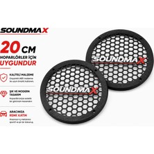 Soundmax 20CM Hoparlör Kapağı - Soundmax Logolu Kaliteli Plastik Midrange Hoparlör Kapak 20 cm - 2 Adet