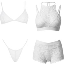 C&city 4lü Bralet Set Krem