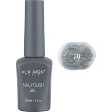 EstoreBox Alix Avien Uv Kalıcı Gri Simli Jel Oje 20 - Gel Polish - 12 ml
