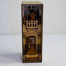 Ardecem Bilgisayar Grand Hotel Book Nook Kitap Tutucu - Dıy Minyatür Otel Maket Kit