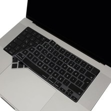 Misda Store MacBook Türkçe Q Klavye Koruyucu M1-M5 | Air 13.6 A2681 A3113 A3240 A3449 | Pro 14 A2442 A3426 A3434 | Pro 16 A2485 A3429 | Neo 13 Ultra Ince Silikon Keyboard Cover Touch Id Protector Siyah