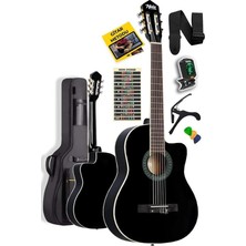 Misda Store MGX-100BK-BAG Üst Seviye Klasik Gitar 4/4 Sap Ayarlı Gül Klavye