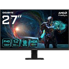 Misda Store GS27FA 27" IPS Gaming Monitor, Full Hd (1920X1080), 180Hz, 1ms, Mat Ekran, HDMI 2.0 & Displayport, Hdr Ready, Amd Freesync, Dahili Hoparlör