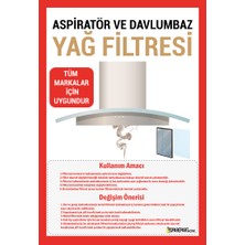 Servisevinde Aspiratör & Davlumbaz Elyaf Filtre 2 Adet 45X90 cm