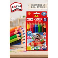 ArtMaster 12 Li Jumbo Kuru Boya Kalemi 1 Paket Fatih Kalın 12 Renk Jumbo Kuruboya Tam Boy Renkli Kalem Karton Kutu Kolay Tutuş