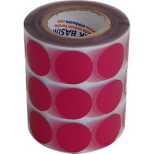 Misda Store Kuşe Etiket 25MM x 25MM Ruloda 2500 Adet, Ev ve Ofis Kullanımı Için Kendinden Yapışan Etiket ve (Metalize Kırmızı)