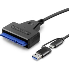 Skygo Type-C ve USB 3.0 To Sata HDD SSD Dönüştürücü Kablo 37 cm Siyah HDX5571