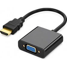 Misda Store PX-1240S HDMI To VGA Çevirici Adaptör, 30 cm Dijital Görüntü Dönüştürücü, HDMI Erkek VGA Dişi, Full Hd Destekli Siyah Kablo Aparatı, Pc Laptop Projeksiyon Monitör Uyumlu