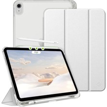 Misda Store iPad Air 5. Nesil 10.9 ile Uyumlu Kılıf Flip Cover Kalem Bölmeli Pc Case-10.nesil DEĞİL-A2588 A2589 A2591 Gri