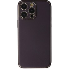 Apple Iphone 13 Pro Kılıf Coco Deri Silikon Kapak - Derin Mor