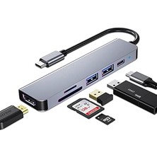 Misda Store C Hub, MacBook Pro ve Hava Aksesuarları Için Çoklu Bağlantı Noktalı USB C Adaptörü, 4K Hdmı, USB 3.0, Sd/tf Kart Okuyucu, 100W Pd Dizüstü Bilgisayar ve Diğer C Tipi Cihazlar Için Uyumlu