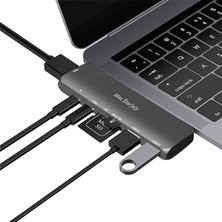 Misda Store MacBook Usb-C Hub ve Çoklayıcı 7-In-1 | 4K Hdmı, USB 3.0, Sd/microsd | M1 ve M2 Uyumlu Gri