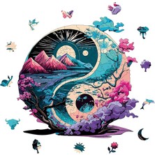 Misda Store Puzzle Yetişkin - Yin Yang - 141 Parça, 28 x 28 cm - Yapıştırıcı Folyo Dahil - Benzersiz Şekilli Parçalar & Özel Figürler - Wz-12