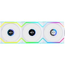 Misda Store Li Unı Fan Reverse Sl Wıreless LCD 3X120MM Beyaz Kasa Fanı (G99.12RSLLCD1W3W.00)