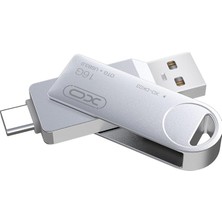 Misda Store DK03 Type-C Otg USB Bellek, Yüksek Hızlı Okuma/yazma, USB 3.0 ve Type-C, Metal Alaşım, Döner Tasarım, Anti-X-Ray, Anti Manyetik, Sıcaklığa Dayanıklı, Gümüş (64, Gb)