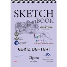Misda Store B5 Spiralli Eskiz Defteri - 50 Yp, 120 gr Çizim Bloknotu, Sanat Defteri