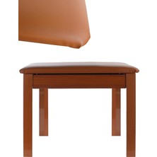 Misda Store TBX-144OR Üst Kalite Piyano Taburesi Gizli Bölmeli Turuncu Renk (32X54X48)