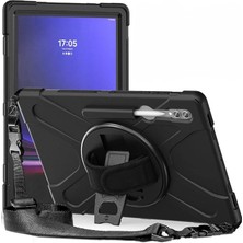 Misda Store Samsung Galaxy Tab S8 Ultra/s9 ULTRA/S10 Ultra ile Uyumlu Kılıf Defender Askılı Zırhlı Tank Case X900 X910 X920 Siyah