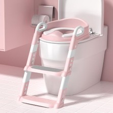 Azrlya Pembe Merdivenli Çocuk Klozet Tuvalet Eğitimi Aparatı