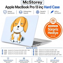Misda Store MacBook Pro 13 Köpek Desenli Kılıf A1706 A1708 A1989 A2159 A2251 A2289 A2338 M1 M2 Uyumlu Baskılı Sert Kılıf Ince Hafif Koruyucu Kapak Kahverengi