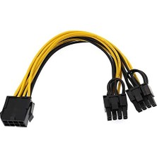Misda Store PX-4302-8 8 Pin To 2x8 Pin Psu Ekran Kartı Güç Çevirici Kablo, Pcı-E 8 Pin To 2 Adet 6+2 Pin Gpu Power Splitter, 18AWG 20 cm Full Bakır Mining Ekran Kartı Güç Kablosu