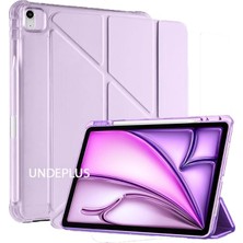 Misda Store iPad 8. Nesil 10.2 ile Uyumlu Kılıf Kalem Bölmeli Trifolding Case A2270 A2428 A2429 A2430 Lila