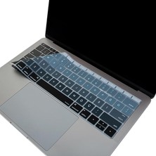 Misda Store MacBook Türkçe Q Klavye Koruyucu A1534 A1708 Uyumlu Silikon Klavye Koruyucu Us Amerikan Enter Türkçe Karakterli Keyboard Cover Siyah Gri