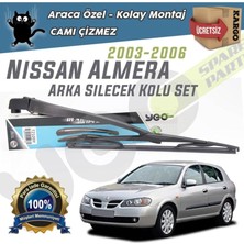 Misda Store Nissan Almera Hb ile Uyumlu Arka Silecek Kolu Set 2003-2006