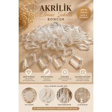 Major Hobi 36,5 mm Şeffaf Akrilik Elmas Boncuk 25LI Paket – Takı ve Makrome Aksesuar Malzemesi
