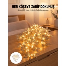 Epilons Yaprak Şekilli Gümüş LED Işık Pilli Dekoratif Aydınlatma