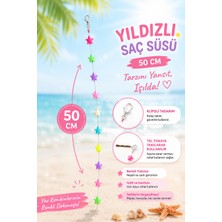 Rhea & Co. Renkli Yıldız Figürlü Saç Süsü – Pratik Tel Tokalı Çocuk Saç Aksesuarı (50 Cm)