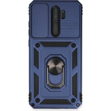 Svoria Store Mey Ithalat®   Redmi Note 8 Pro Kılıf Pars Lens Yüzüklü Silikon - Lacivert